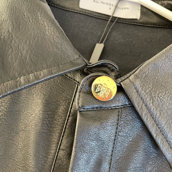 All Things Golden ✨Black Button Down Leather Shirt - Picture 2 of 6